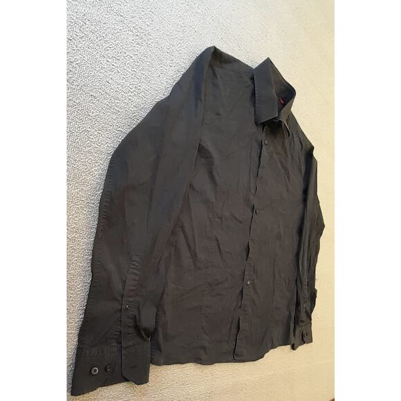 HUGO Hugo Boss Mens Small Black Slim Line Long Sleeve Dress Shirt - Picture 3 of 13